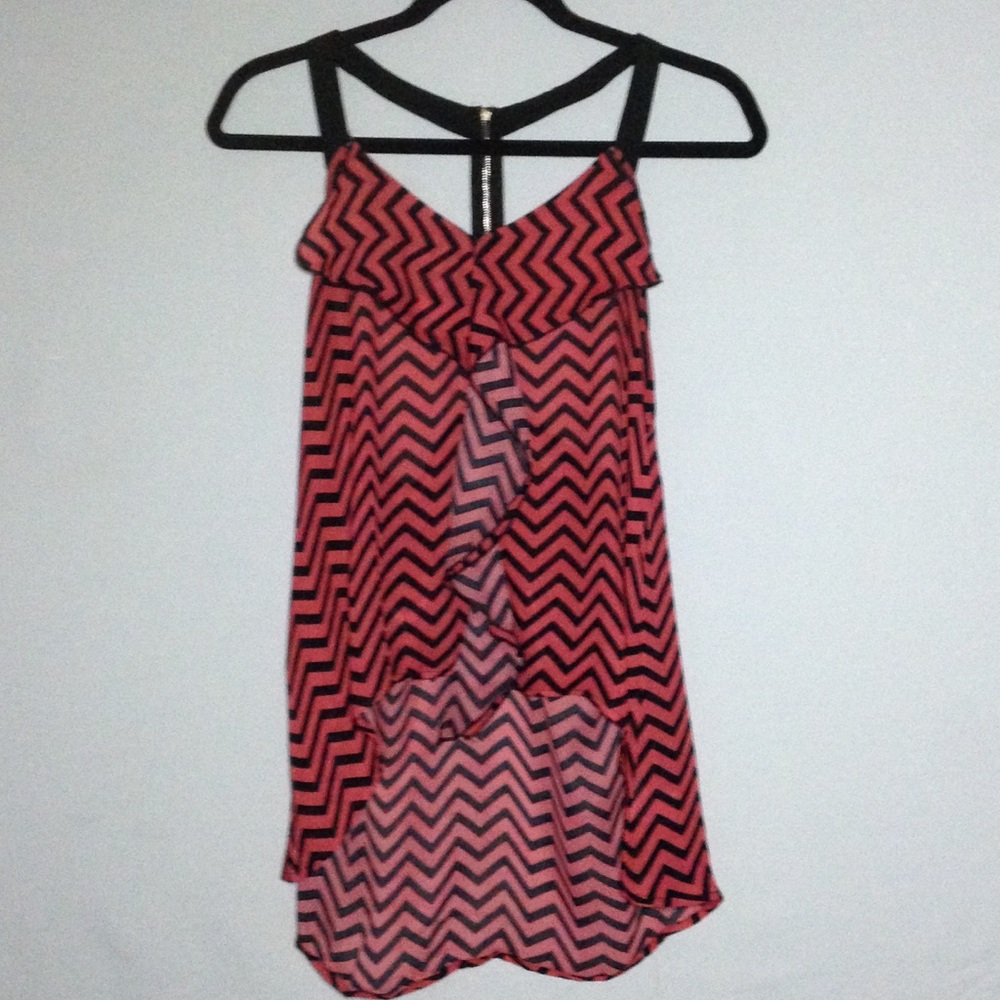 Ya Los Angeles Sexy Back Chevron Tank  L